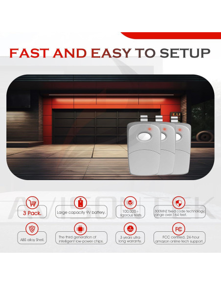 Control Remoto de Garaje MultiCode 3089 Avisontek 3PCS