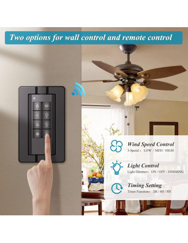 Kit Control Remoto Ventilador Techo Prichor WiFi 3 Velocidades