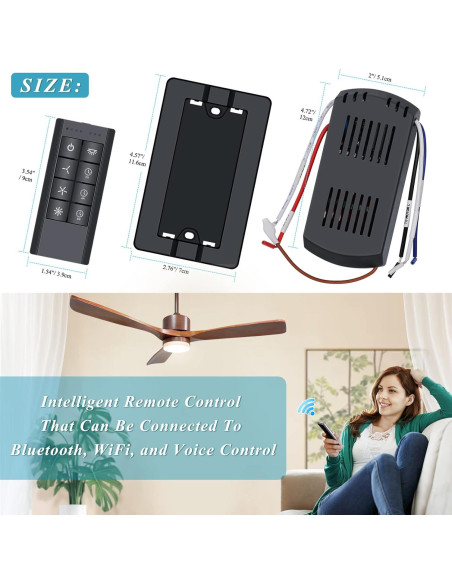 Kit Control Remoto Ventilador Techo Prichor WiFi 3 Velocidades