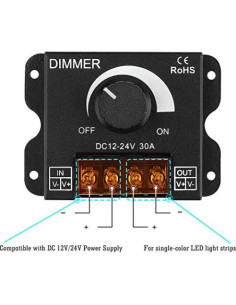 Controlador de Atenuación LED SUPERNIGHT 12-24V 30A PWM 2