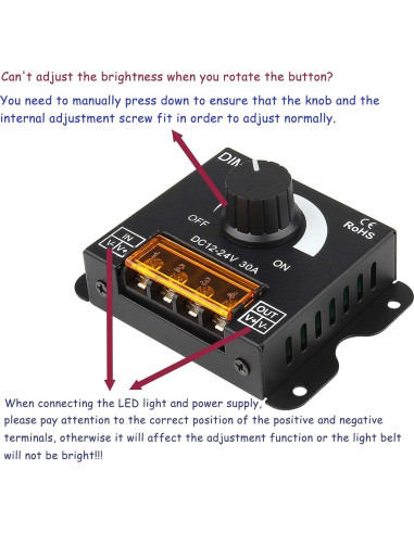 Controlador de Atenuación LED SUPERNIGHT 12-24V 30A PWM