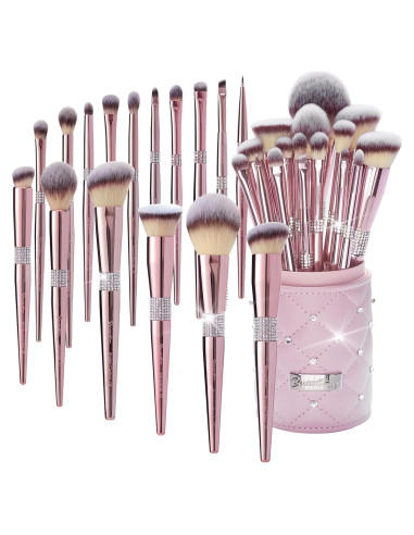 Conjunto de Pinceles de Maquillaje Bueart Design 16 Piezas Oro Rosa