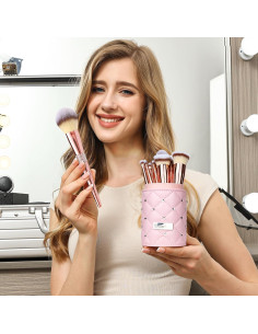 Conjunto de Pinceles de Maquillaje Bueart Design 16 Piezas Oro Rosa 2