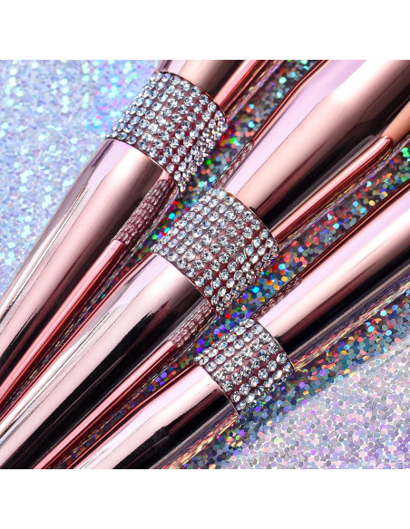 Conjunto de Pinceles de Maquillaje Bueart Design 16 Piezas Oro Rosa