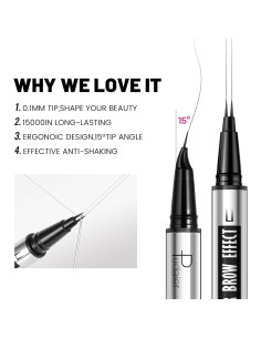 Lápiz de Cejas 2 en 1 Pudaier Marrón Natural a Prueba de Agua 2