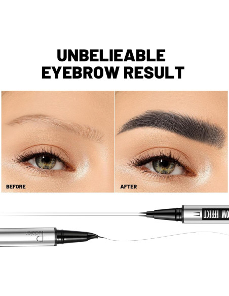 Lápiz de Cejas 2 en 1 Pudaier Marrón Natural a Prueba de Agua