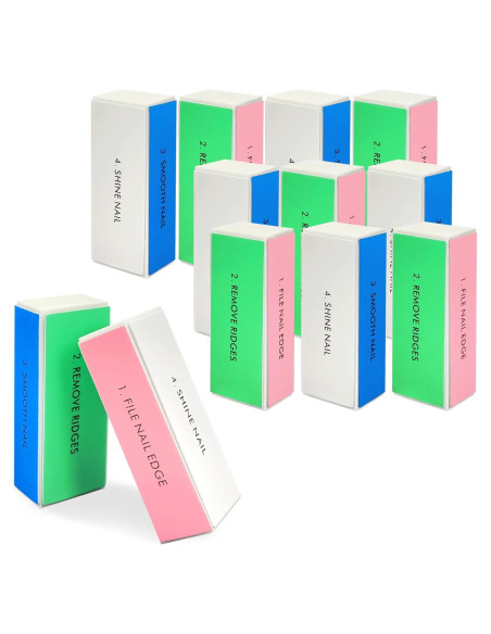 Bloque Pulidor de Uñas LNAUJS 12 Piezas 4 Lados Cuidado Suave