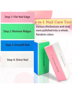 Bloque Pulidor de Uñas LNAUJS 12 Piezas 4 Lados Cuidado Suave 2