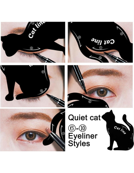 Plantillas de Delineador de Ojos IDDFEVE - 4 Pcs, 10 Estilos