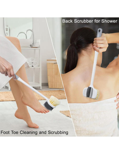 Cepillo para Pies Beomeen 35 cm Doble Cara Silicona y Cerdas Suaves