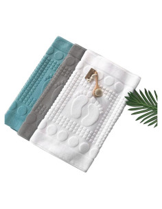 Alfombrilla de baño de algodón Eeghurt 80x50cm Gris Pie