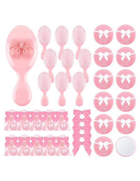 Conjunto de 12 Favoritos de Fiesta Rosa JolliKids con Espejo y Cepillo