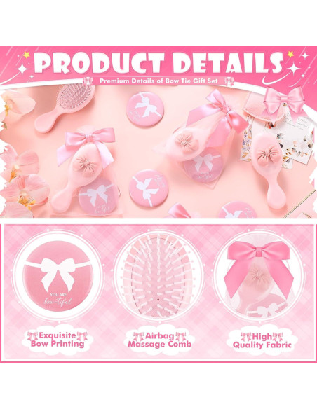 Conjunto de 12 Favoritos de Fiesta Rosa JolliKids con Espejo y Cepillo