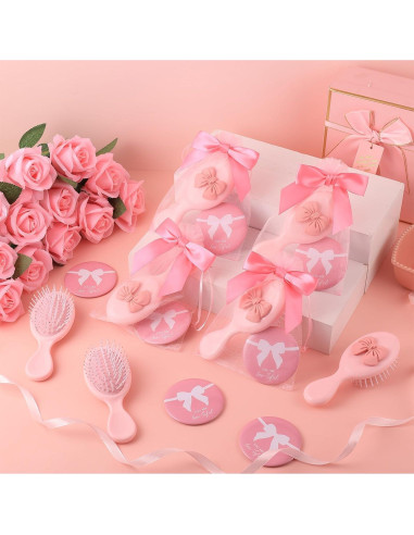 Conjunto de 12 Favoritos de Fiesta Rosa JolliKids con Espejo y Cepillo