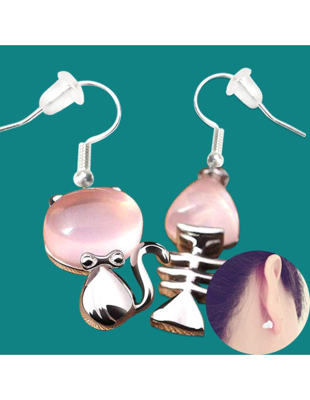 1000 Tapones de Silicona Transparentes Yuntop para Pendientes