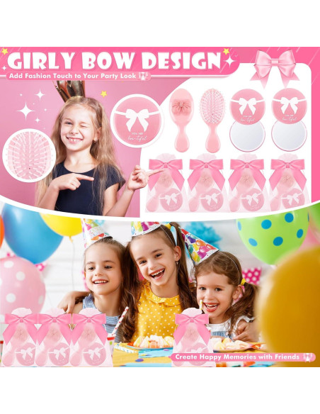 Conjunto de 12 Favoritos de Fiesta Rosa JolliKids con Espejo y Cepillo