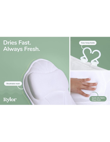 Almohada de Baño Rylor - Cuerpo Completo, Secado Rápido, Blanco