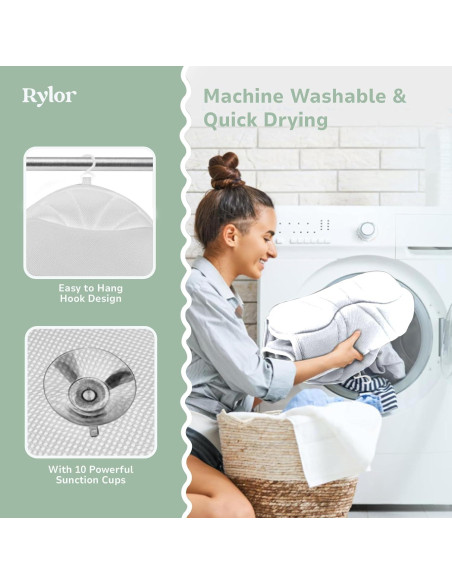 Almohada de Baño Rylor - Cuerpo Completo, Secado Rápido, Blanco