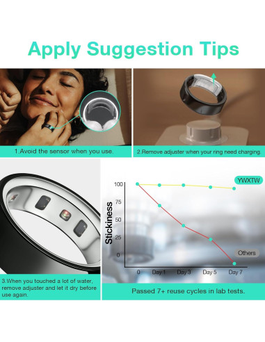 Agarres Invisibles YWXTW para Anillo Oura y Samsung - Paquete de 8