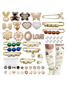 Kit de Pines Decorativos DNLEGULI - 68 Piezas Doradas