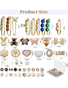 Kit de Pines Decorativos DNLEGULI - 68 Piezas Doradas 2