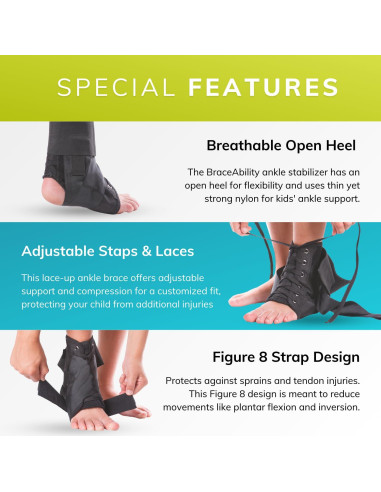 Faja de Tobillo BraceAbility para Niños - Soporte Figura 8 XS