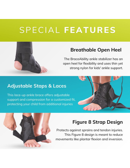 Faja de Tobillo BraceAbility para Niños - Soporte Figura 8 XS