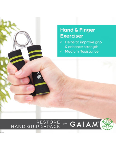Agarre de Mano Gaiam Restore 2-Pack Resistencia Media