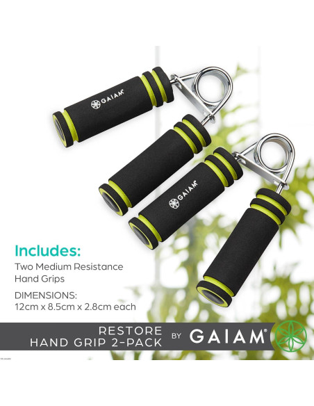Agarre de Mano Gaiam Restore 2-Pack Resistencia Media
