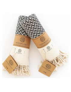 Juego de 2 Toallas de Mano Madamelique 100% Algodón Negro 46x102cm