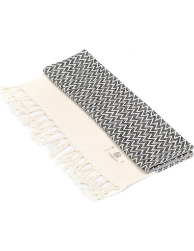 Juego de 2 Toallas de Mano Madamelique 100% Algodón Negro 46x102cm