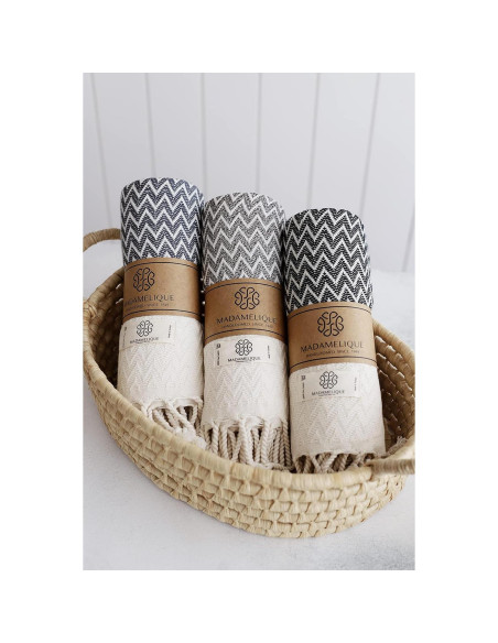 Juego de 2 Toallas de Mano Madamelique 100% Algodón Negro 46x102cm