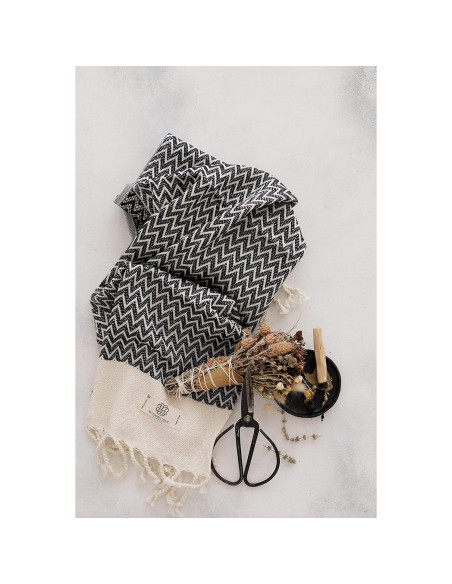 Juego de 2 Toallas de Mano Madamelique 100% Algodón Negro 46x102cm