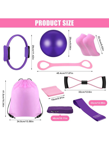Conjunto de Pilates STORRVOL 21 Piezas para Entrenamiento en Casa