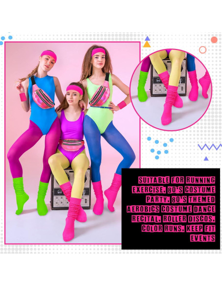 Conjunto de Fitness Tarpop: Calcetines Slouch Neón y Accesorios
