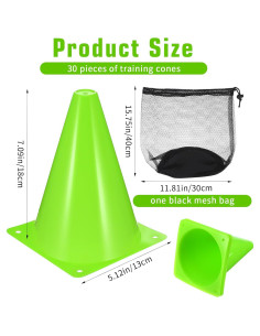Paquete de 30 conos de tráfico MAQUITA 18x13 cm verde 2
