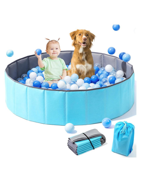 Piscina de Bolas Plegable Hikiddy 111.76 cm Azul para Niños