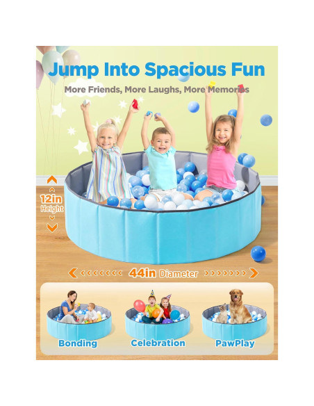 Piscina de Bolas Plegable Hikiddy 111.76 cm Azul para Niños