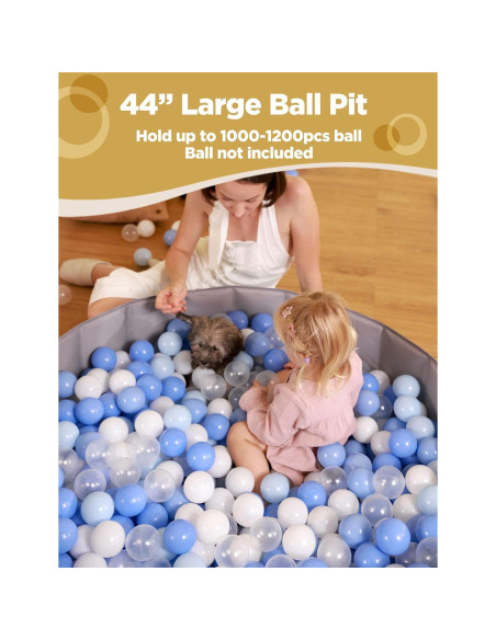 Piscina de Bolas Plegable Hikiddy 111.76 cm Azul para Niños