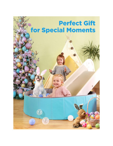 Piscina de Bolas Plegable Hikiddy 111.76 cm Azul para Niños