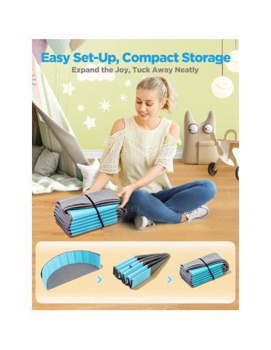 Piscina de Bolas Plegable Hikiddy 111.76 cm Azul para Niños