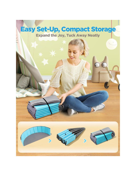 Piscina de Bolas Plegable Hikiddy 111.76 cm Azul para Niños