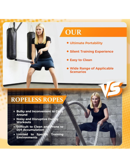 Cuerdas de Batalla Sin Cuerda OUNAN 50.8 cm Antideslizantes