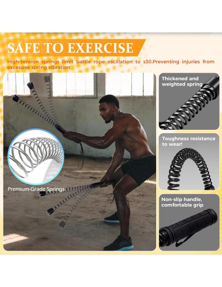 Cuerdas de Batalla Sin Cuerda OUNAN 50.8 cm Antideslizantes