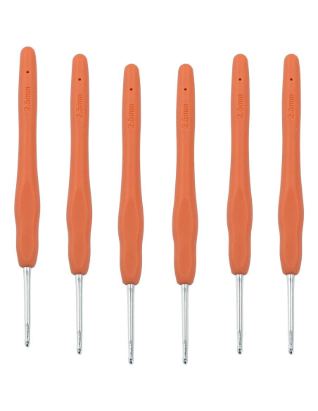 Juego de 6 Ganchos de Crochet 2.5mm Suiwotin Ergonómicos