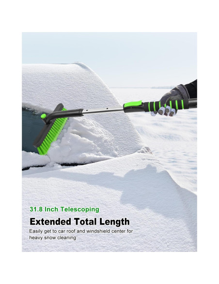 Raspador de Hielo SEAAES con Cepillo de Nieve Extensible 80.8 cm