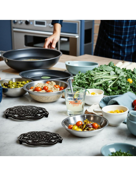 Paquete de 2 Trivets Metálicos Redondos Agolctry 19 cm