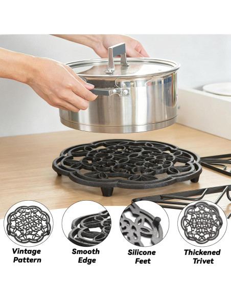 Paquete de 2 Trivets Metálicos Redondos Agolctry 19 cm