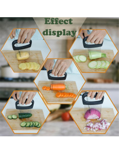 Cortador de Verduras FATUXZ Extra Grande 2 en 1 Acero Inoxidable 2