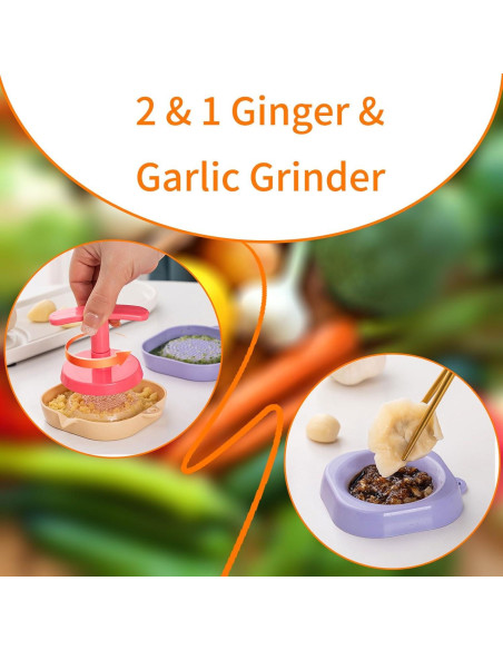 Rallador de Ajo y Jengibre 2 en 1 LYUERUEX Portátil